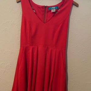 Red Dress, pockets and cutouts